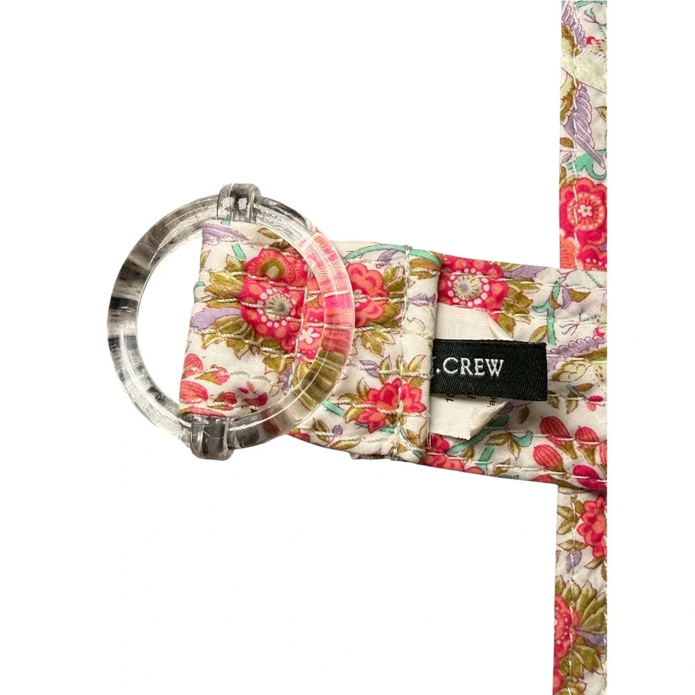 J.Crew Liberty Floral D-Ring Belt Pink Green Quilted Cotton 39